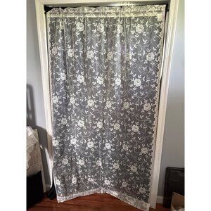 JCP Home Sheer Floral Lace Curtain Panel 75" L x 45" W Polyester Cream